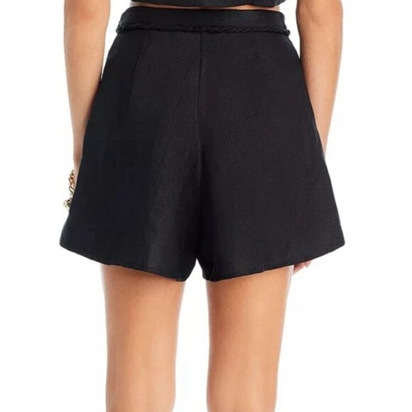 Faithfull the Brand Felia Linen Shorts High Waist Women's Size XS Black - Picture 2 of 2